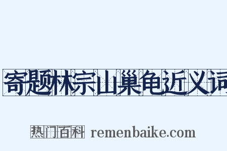 寄题林宗山巢龟近义词是什么意思的图片